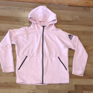 Light Pink Adidas Zip Up Hoodie